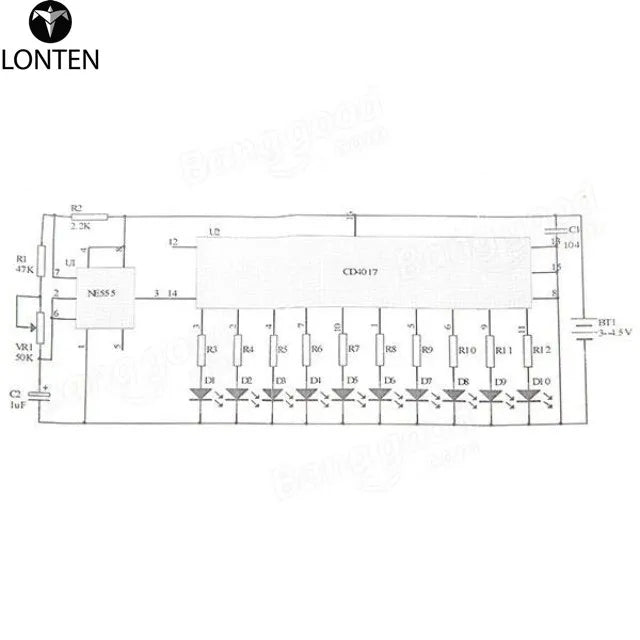 Custom Lonten NE555 + CD4017 LED Flash DIY Kit 3-5V Light LED Module Manufacturer