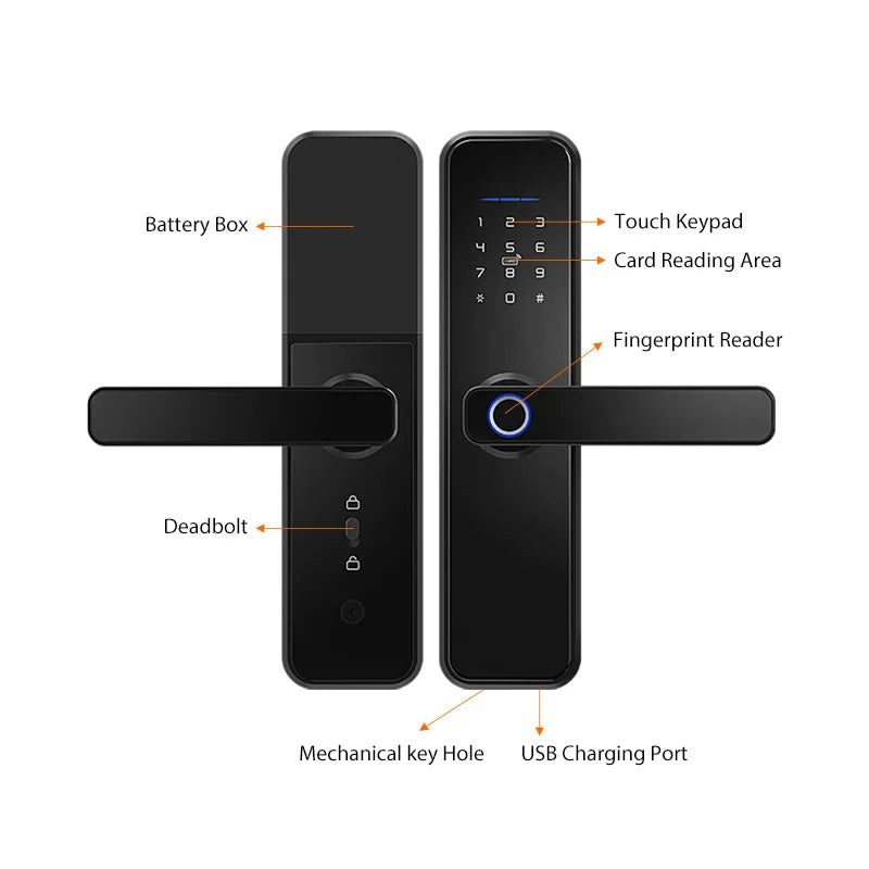 Custom Hot Tuya Smart lock Waterproof smart Fingerprint door lock WiFi lock Manufacturer