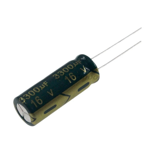 Custom 10pcs-30pcs 16V 3300UF 10*25 Low ESR/Impedance high frequency aluminum electrolytic capacitor size 10*25MM 3300UF 16V 20% Manufacturer