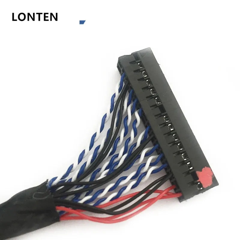 Custom Lonten 250/400mm Universal LVDS Cable FIX-30P-S6 30pin double 2 ch 6-bit dual 6bit 30pins LCD panel Screen cable line Manufacturer