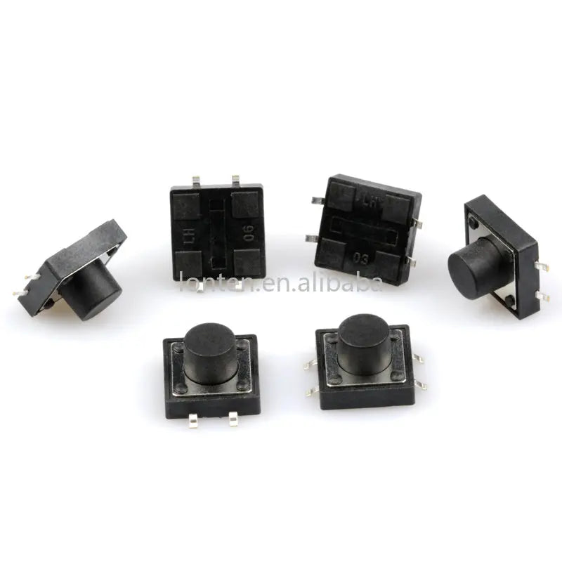 Custom 50pcs  SMT SMD 12*12*4.3/5/6/7/8/9/10/12MM Touch Button Micro Switch 12x12 Manufacturer