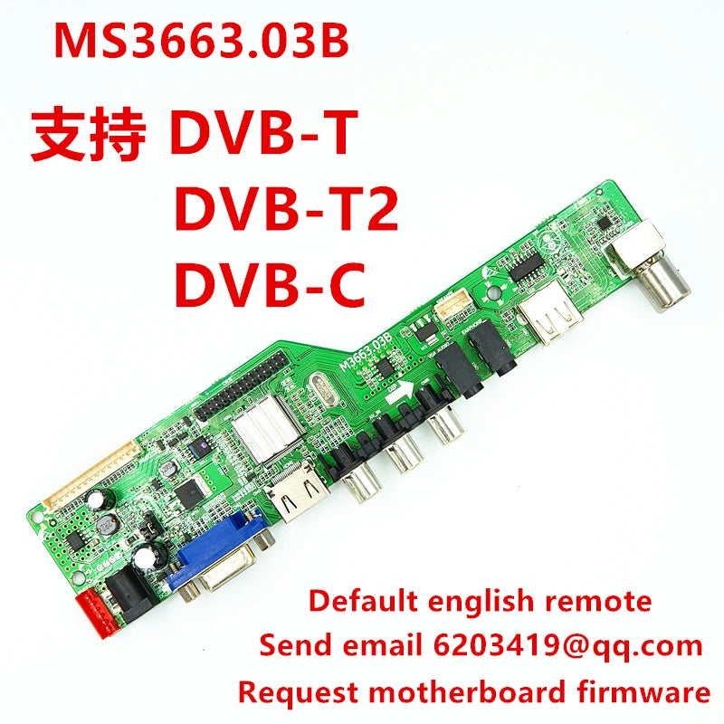 Custom    MS3663.03B New LCD TV motherboard supports DVB-T2 DVB-T MS3663.03BManufacturer