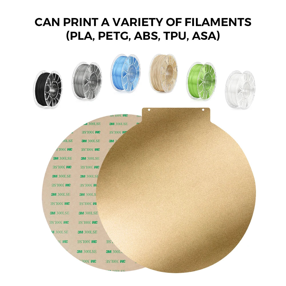 Custom Double Sided PEI Spring Steel Sheet Round ( Textured ) With Magnetic Base 215/220/270/309mm For Flsun Super Racer 3D Printer Manufacturer