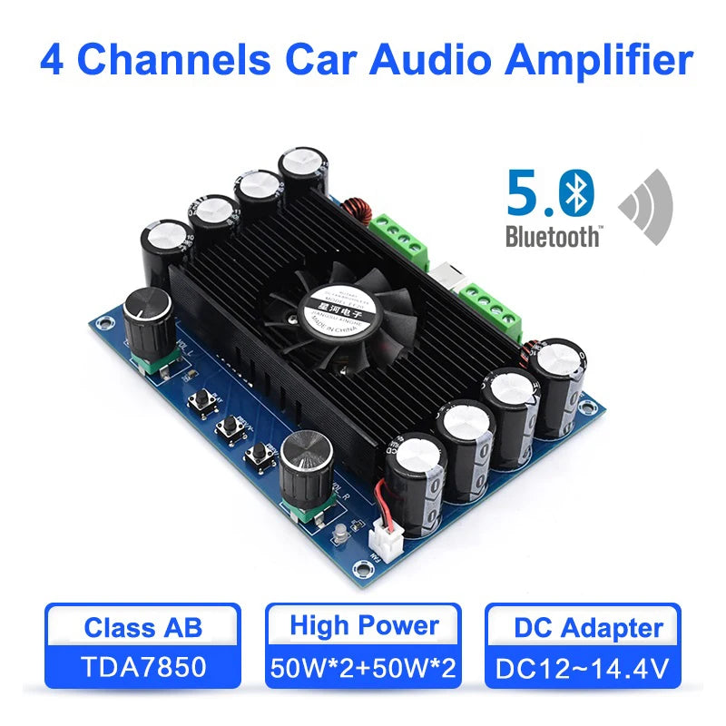 Custom TDA7850 4*50W Audio Power Amplifier Board Automotive Four Ch AMP Class AB Car Stereo Home Theater Amplifiers pcb assembly Manufacturer