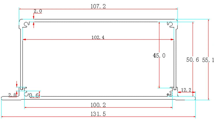 Custom aluminum housing case for electronics project case 55(H)x107(W)x130(L)mm Manufacturer