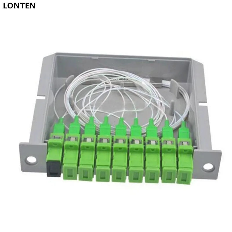 Custom 10PCS/packet SC APC PLC 1X8 splitter Fiber Optical Box FTTH PLC Splitter box with 1X8 Planar waveguide type Optical splitter Manufacturer