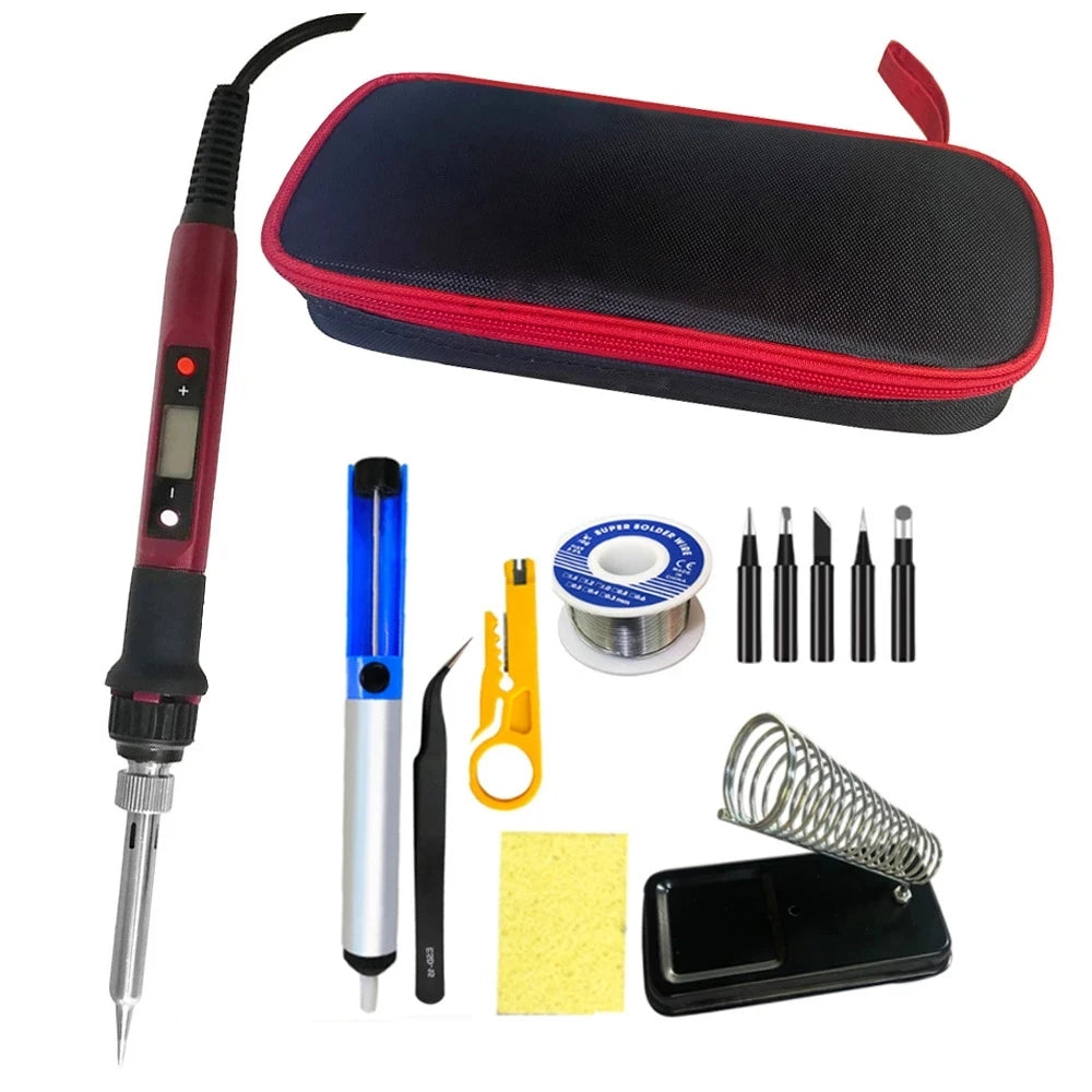 Custom 80W Digital Electric Soldering Iron Kit Set Temperature Adjustable 220V 110V Welding Tool Ceramic Heater Soldering Tips Rework Manufacturer