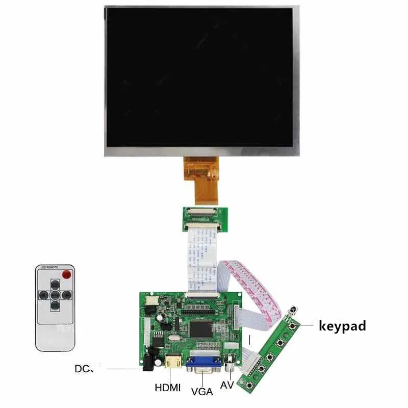 Custom 8 inch  IPS 1024 * 768 LCD panel+LCD driver module DYI kits for Raspberry Pi 3B 2 Car LCD module Manufacturer