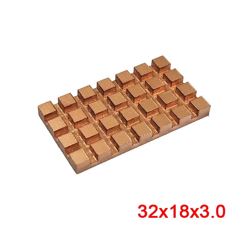 Custom Pure Copper Heatsink Cooler Heat Sink Thermal Conductive Adhesive for M.2 NGFF 2242 PCI-E NVME SSD 32x18mm Manufacturer