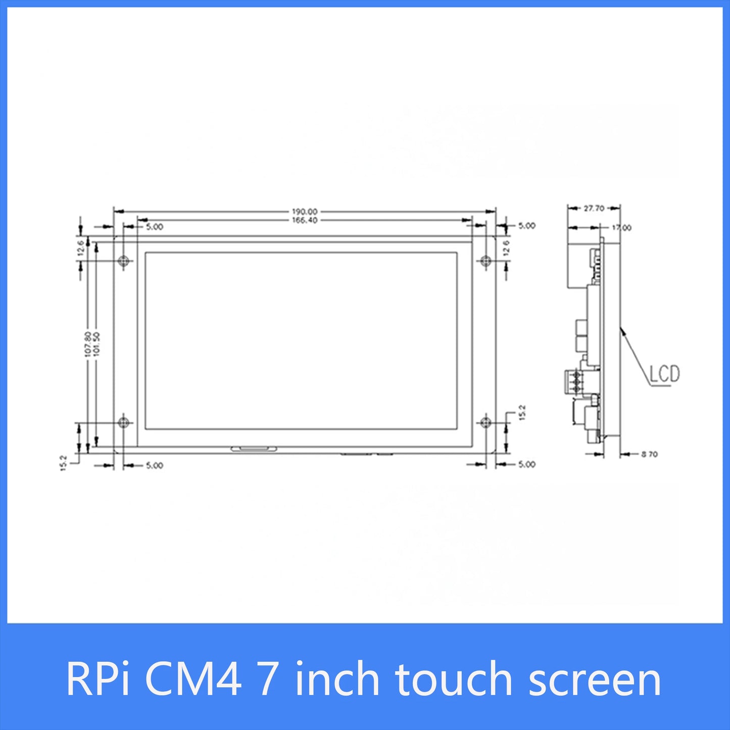 Custom Raspberry Pi CM4 computing module 7 inch touch screen 1024*600 4G ZIGBEE RS485 CM4 module touch screen Manufacturer