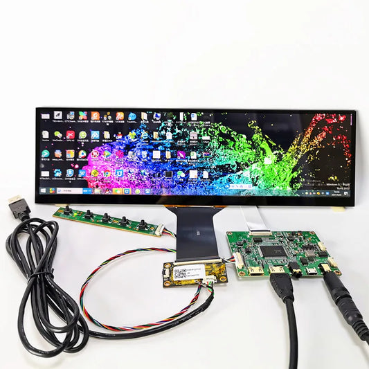 Custom 12.6 inch capacitive touch display module kit 1920*515 Strip shape LCD HD-compatible advertising Raspberry Pi Car LCD Module Manufacturer