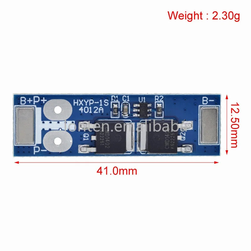 Custom 1S Lifepo4 Battery BMS 1S 3.2V 3.7V 12A Charging Board Short Circuit Protection PCM Self Recovery For Electric Motor/LED Light Manufacturer