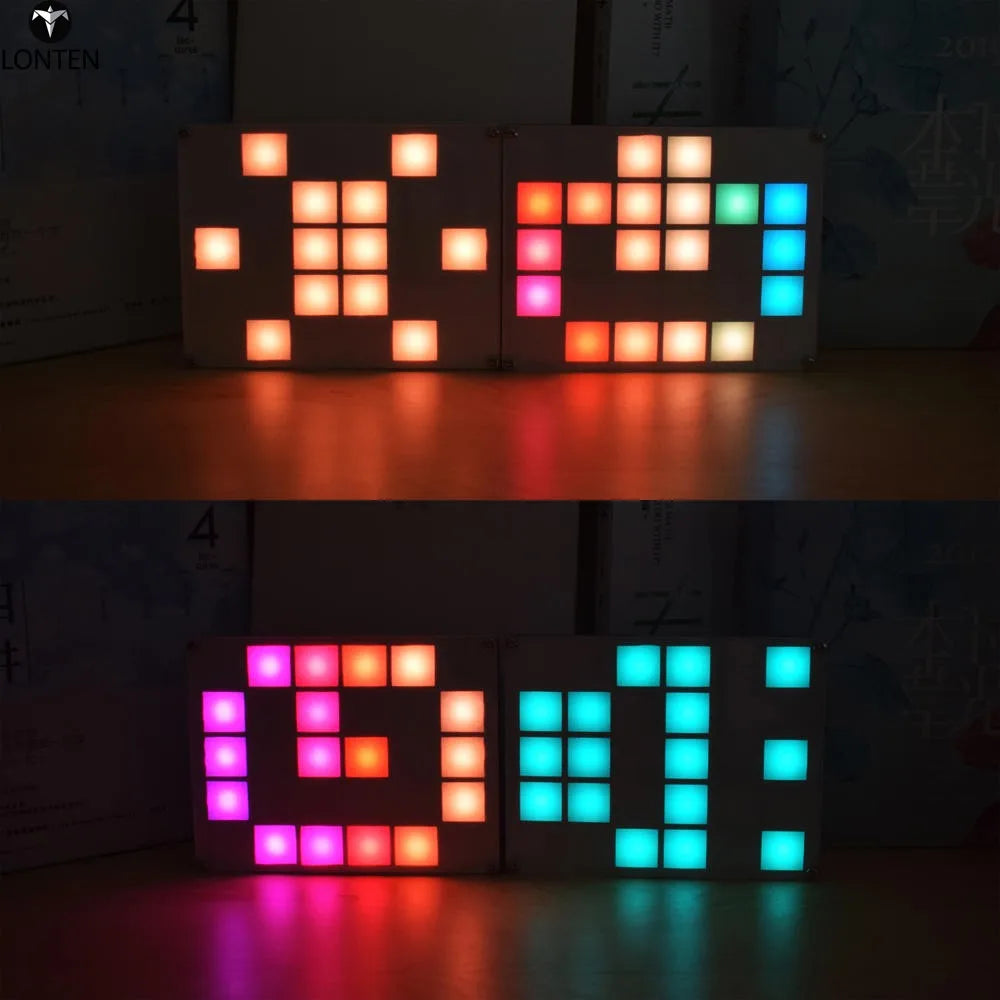 Custom Lonten DIY Multi-function LED Cool Music Spectrum RGB Color Palette Clock Kit DIY LED KIT Manufacturer