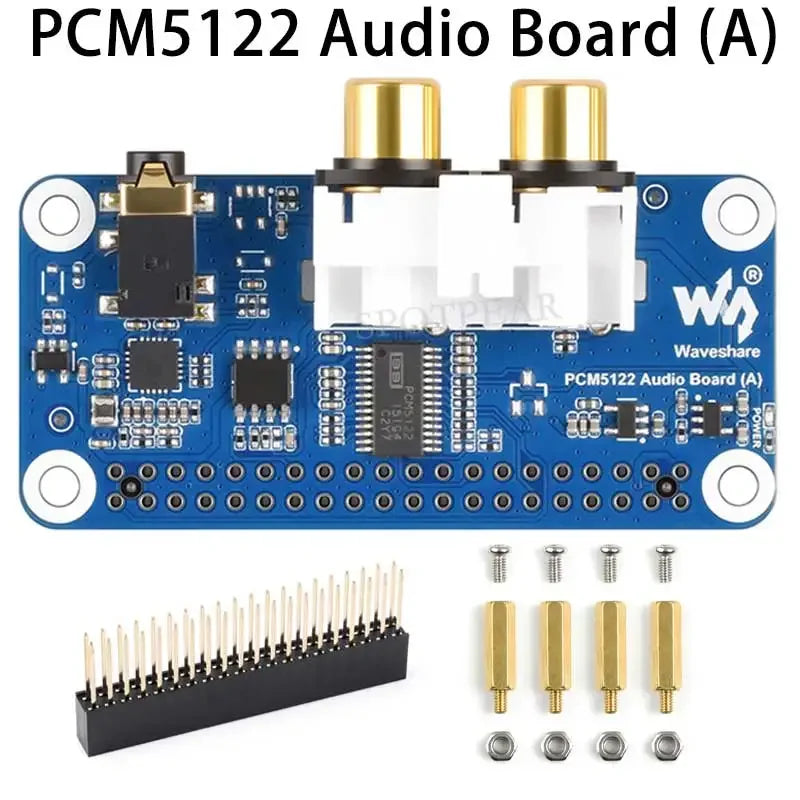 PCM5122 I2S DAC HIFI Sound Card for Raspberry Pi 5/4/Zero, Plug and Play Hi-Fi Audio Shield Board