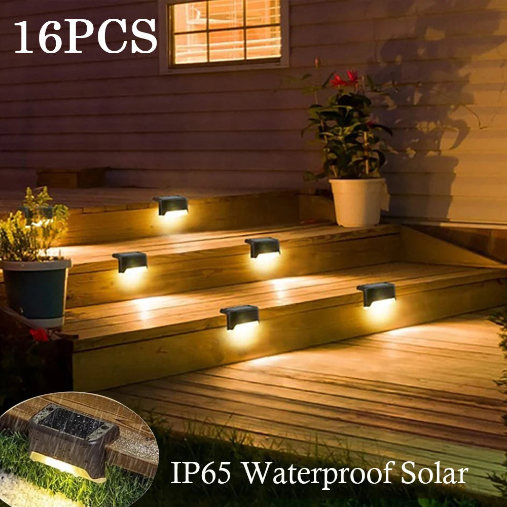 Custom Warm White LED Solar Step Lamp Patio Stair Light Waterproof Garden decoration outdoor Balcony Lights Pathway light for fence Manufacturer