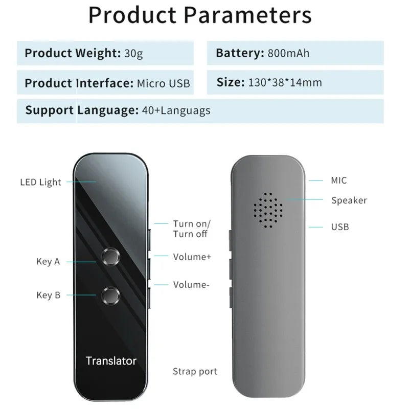 Custom Mirrored Tempered Glass Voice Translator  Photo Translation Smart Speech Business Real-time G6 Translator Multi-Languag Manufacturer
