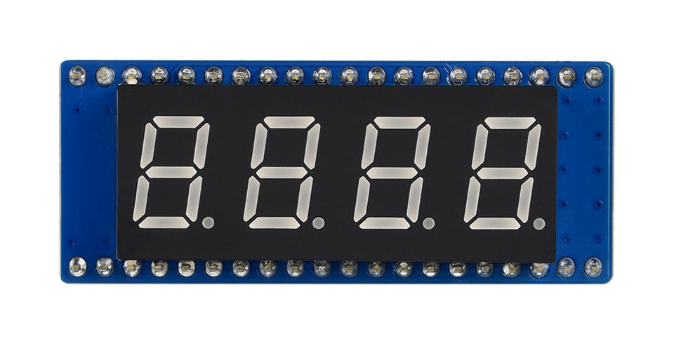 4-digit 8-segment Display Module for Raspberry Pi Pico, Embedded 74HC595 Driver, SPI-compatible, Easy to drive Custom PCB