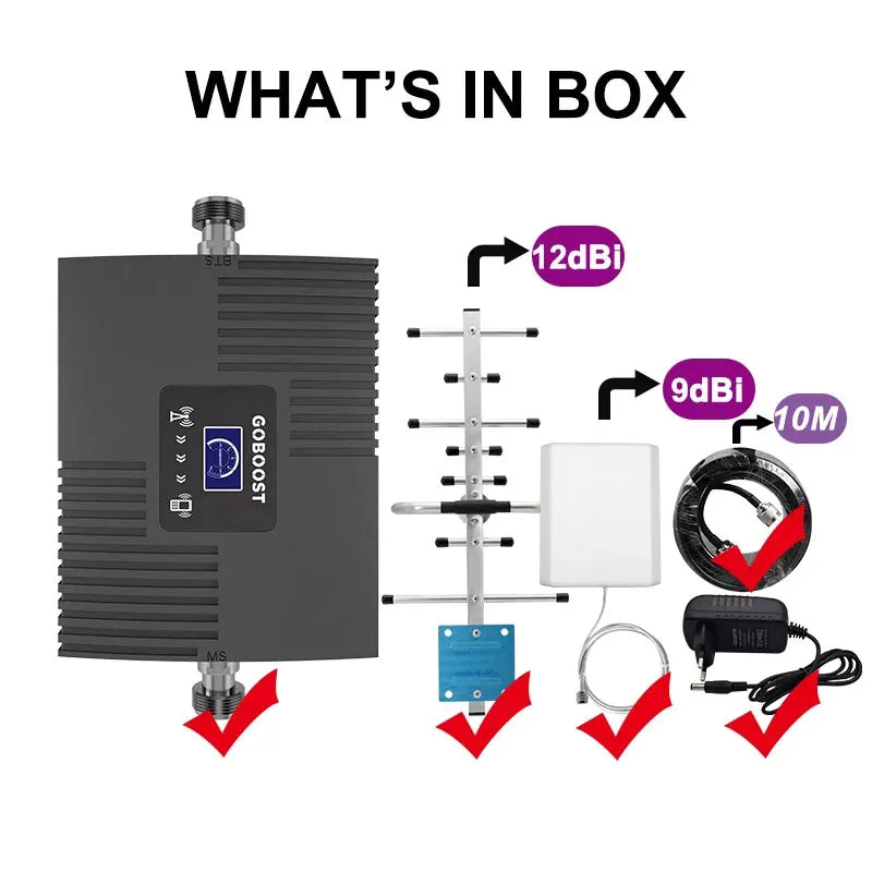 Custom Cellular Amplifier 4G AWS 1700 2100 MHz Single Band Repeater B4 Signal Booster With Antenna 10M Coaxial Cable Set Manufacturer