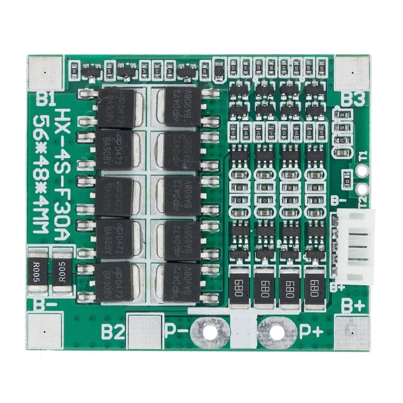 Custom 4S 30A 14.8V Li-ion Lithium 18650 Battery BMS Packs PCB Protection Board Balance Integrated Circuits 45x56mm Manufacturer