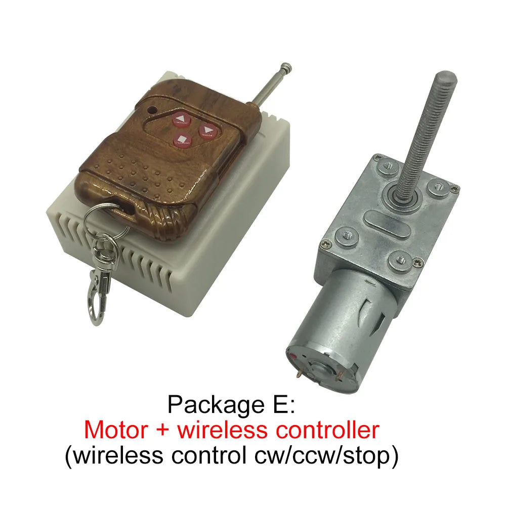 Custom 4632-370 12V Volt DC Worm Gear Reducer M6 Screw Shaft Length 50MM Worm Geared Motors Reversed Reduction Motor 4632-370 Manufacturer
