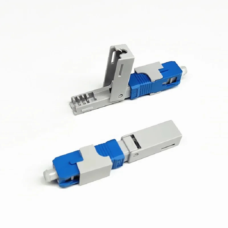 Custom 10PCSHigh Quality SC UPC/APC singlemode Flip cover fiber optic quick connector SC Embedded type FTTH Fiber Optic Fast Connector Manufacturer