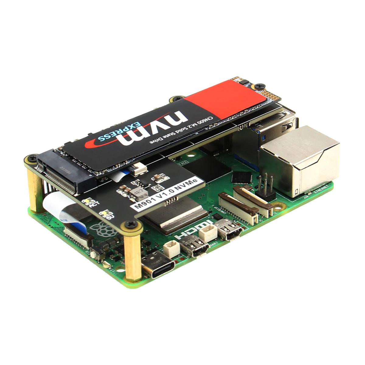Custom  M901 PCIe to M.2 NVMe SSD Board Shield for Raspberry Pi 5