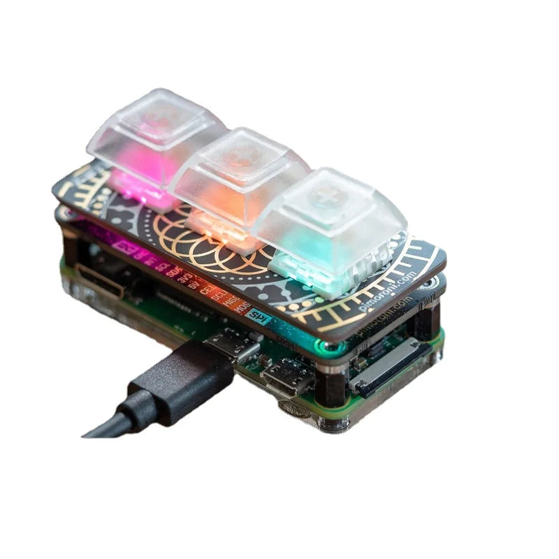 Custom Keybow Mini-3 key with RGB-illuminated Hot-swap mechanical switches clear key caps Manufacturer