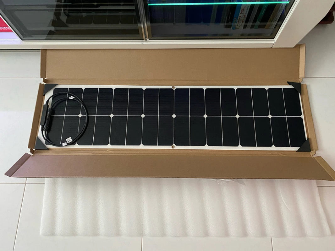 Custom 100w PV Panel Solar Kit 12V 50 Watt Flexible Solar Panel Photovoltaic Module Off Grid System For Home RV Boat Battery Charger Manufacturer