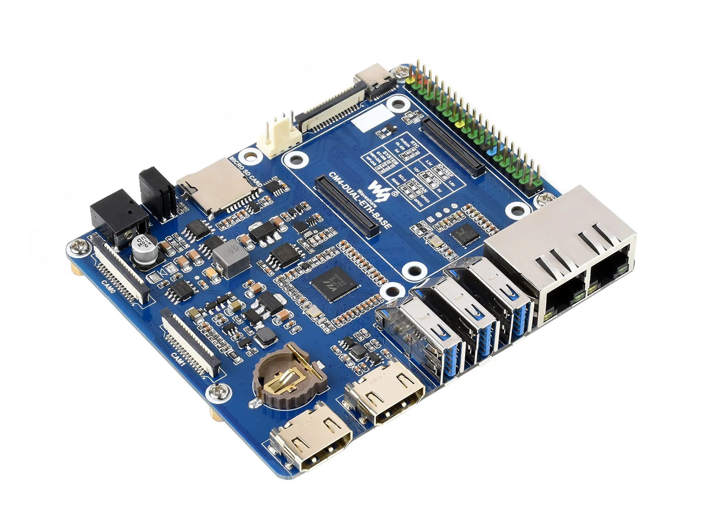 Custom Waveshare Dual Gigabit Ethernet Base Board Designed for Raspberry Pi Compute Module 4, Powerful Ethernet Capability Manufacturer