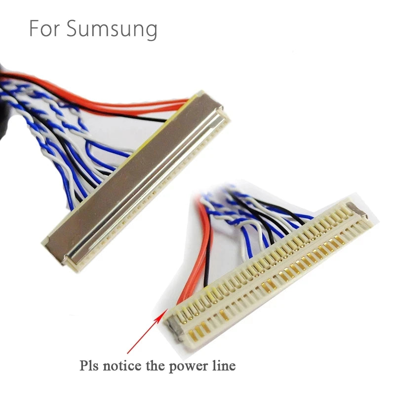 Custom 400mm LVDS Cable FIX-30P-D8 1ch 8-bit 30 pins 30pin single 8 line For 26-47 inch big screen panel 2 models Manufacturer