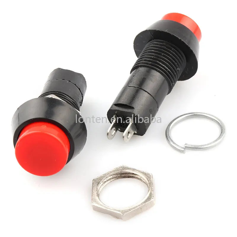 Custom 10pcs 12mm Round Push Button PBS-11A Self Lock Latching / PBS-11B Momentary Non-lock 2Pin Switch 3A 150V Manufacturer