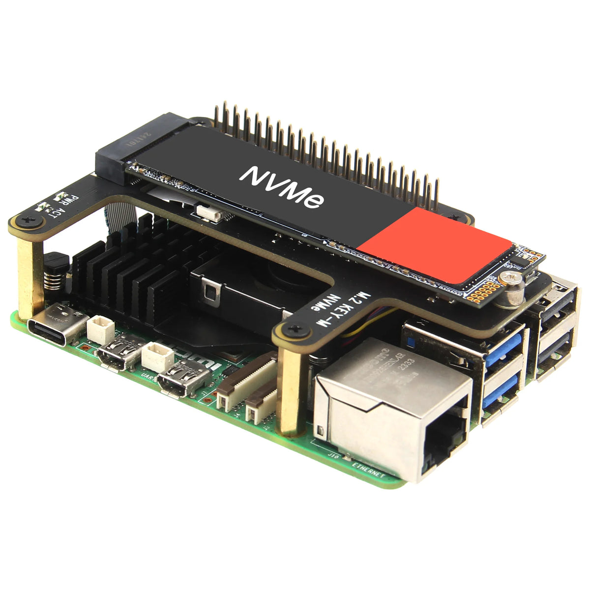 Custom  X1015 PCIe to M.2 Key-M NVMe SSD for Raspberry Pi 5