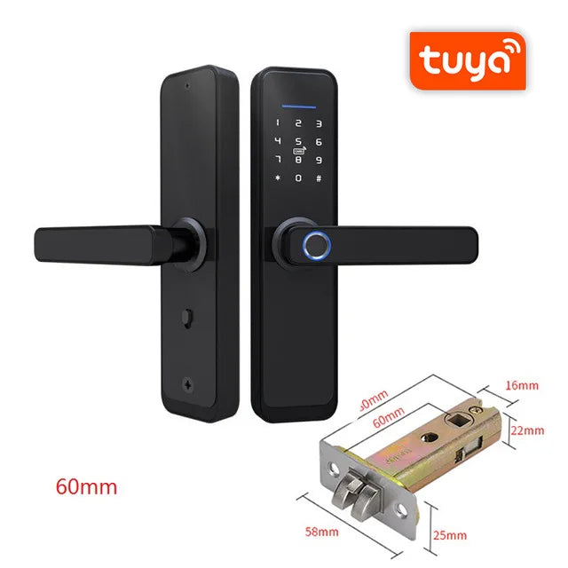 Custom Hot Waterproof Tuya APP smart lock Fingerprint door lock WiFi Smart door lock RFID Card Electronic Digital Security password loc Manufacturer