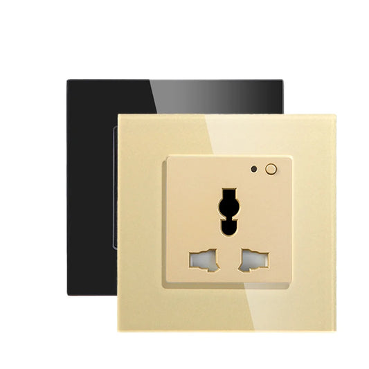 Custom 2020 Wifi Smart Wall Socket Universal Outlet Glass Panel Wireless Electric Plug Remote Control by Tuya Smartlife Alexa Google Ho Manufacturer