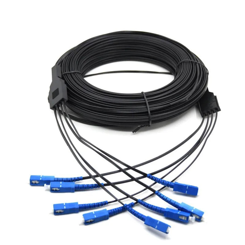 Custom 300M Outdoor SC UPC 4Cores FTTH Drop Patch Cable SC Singlemode Duplex G657A Fiber optic patch cord FTTH fiber optic jumper Cable Manufacturer