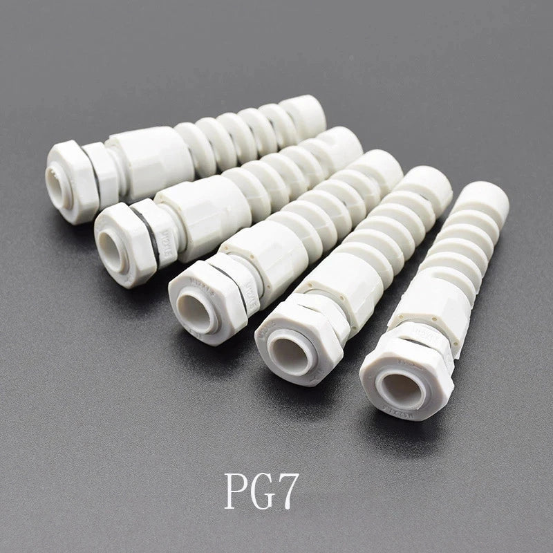 Custom IP68 Waterproof M12 PG7/PG9/PG11 Cable Gland Connector Plastic Flex Spiral Strain Relief Protector For 3.5-6mm Wire Thread Manufacturer