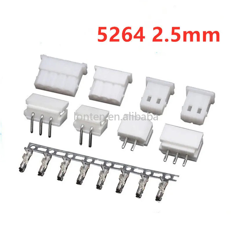 Custom 20Sets/Lot 5264 2.5mm Connector Right Angle / Straight needle Seat+Plug+Terminals 2P 3P 4P 5P 6P Connector Pitch 2.5 Manufacturer
