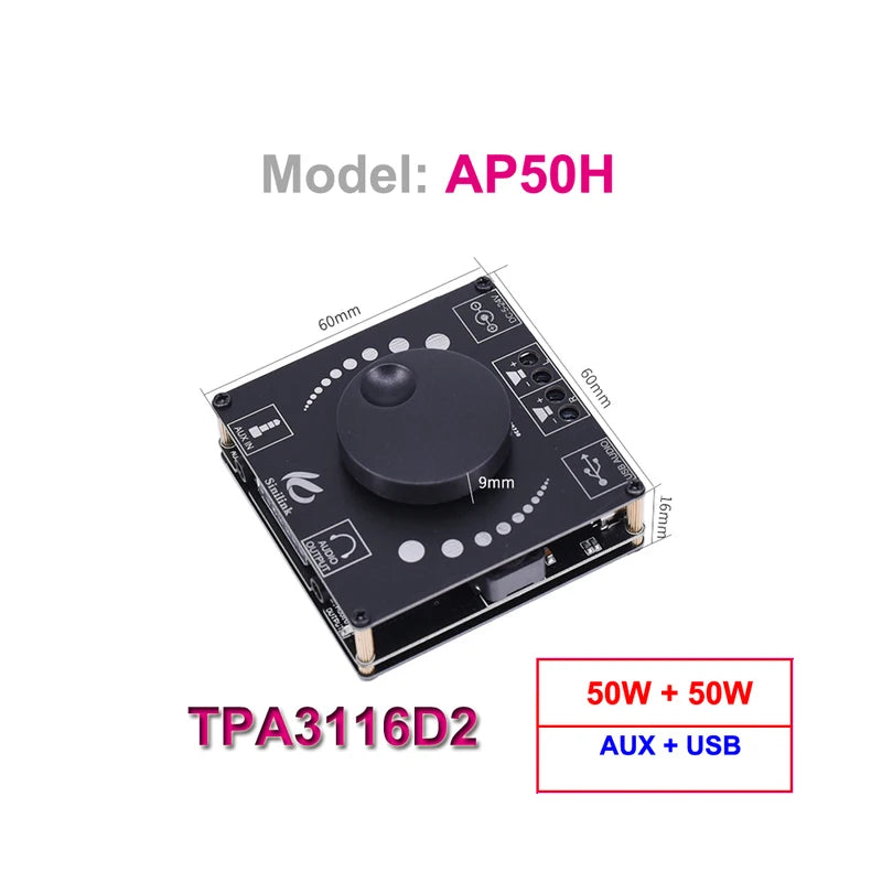 Custom Lonten TPA3116D2 50Wx2+100W 2.1 Channel Digital Subwoofer Power Amplifier Board 12~24V Amplifier Boards Modules Manufacturer