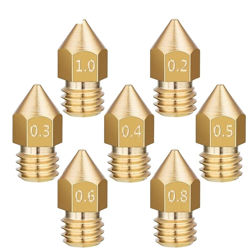 Custom Lonten 3D Printers Parts MK7 MK8 Nozzle 0.4mm 0.3mm 0.2mm 0.5mm Copper Extruder Threaded 1.75mm 3.0mm Filament Head Brass Nozzle Manufacturer