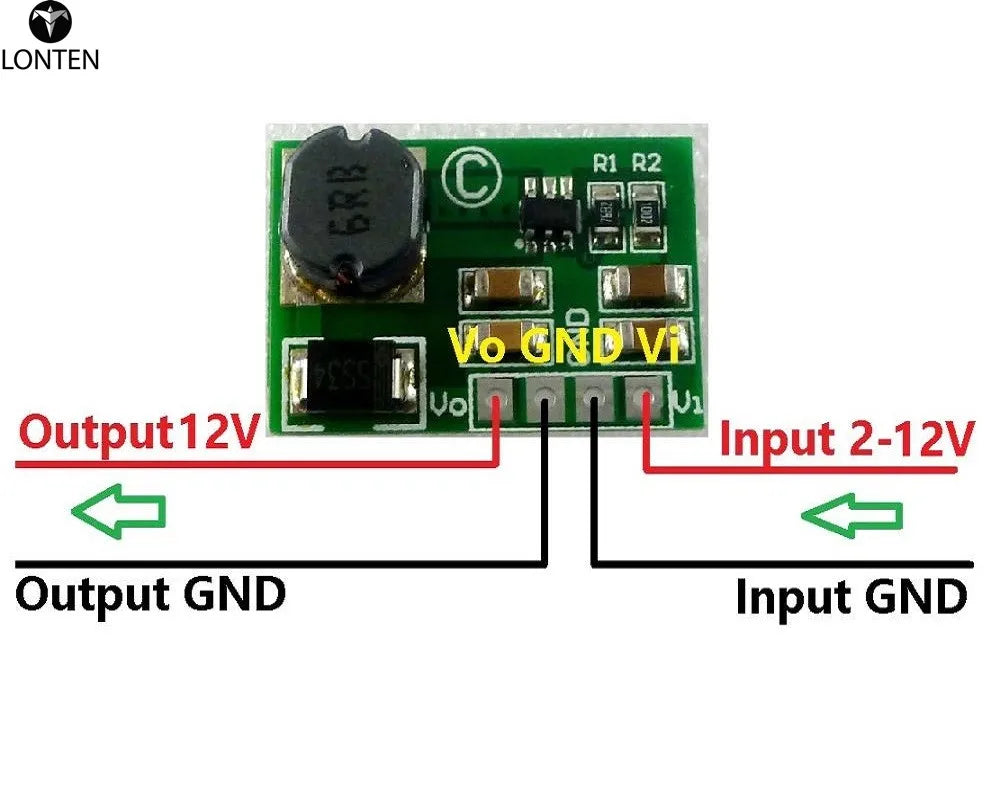 Custom 2424SA_12V 12W DC-DC Converter Boost 2V-12V to 12V Power Supply UPS Module for LED Monitor CCTV PTZ Manufacturer