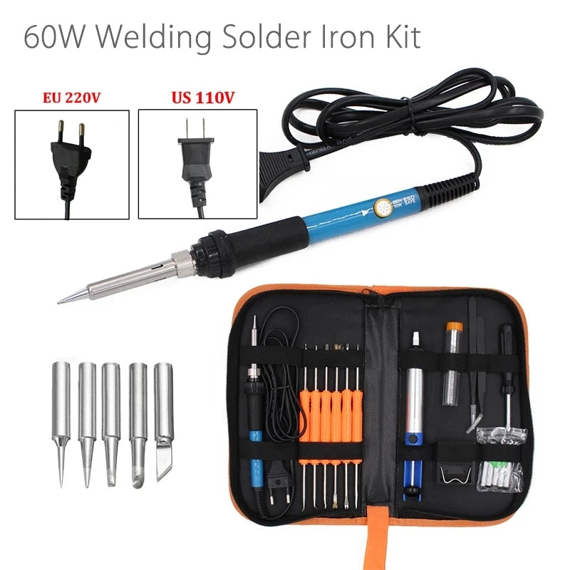 Custom 110V/220V 60W Adjustable Temperature Welding Solder Soldering Iron Tool Kit Module Manufacturer