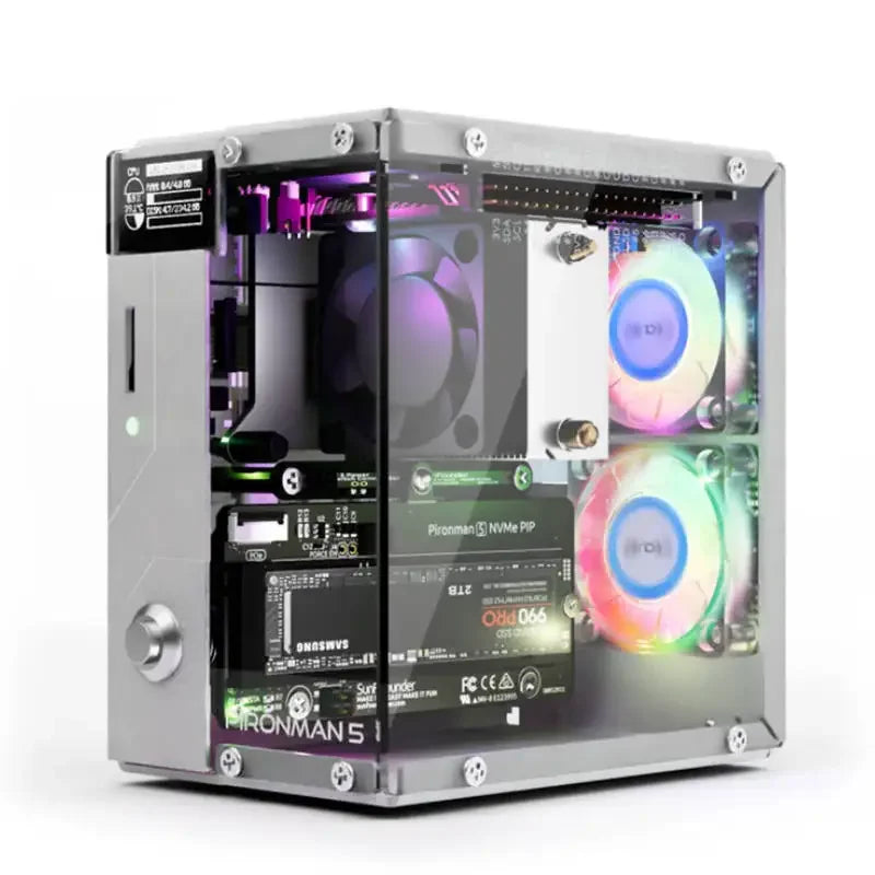 Pironman 5 NVMe M.2 SSD PCIe Mini PC Case for Raspberry Pi 5 (EN/DE/JP Online Documents)Custom