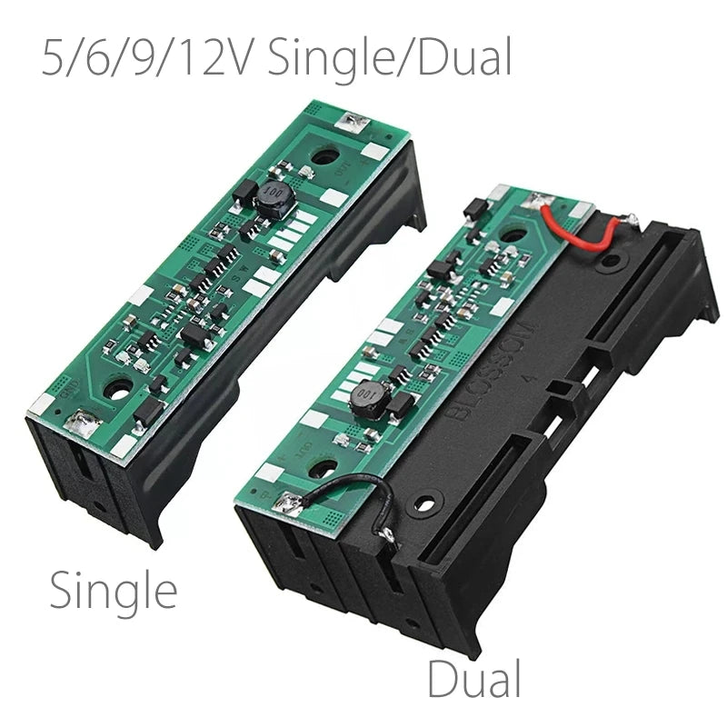 Custom 5V/6V/9V/12V Charging UPS Uninterrupted Protection Integrated Board 18650 Lithium Battery Boost Module single DUAL Battery Hold Manufacturer
