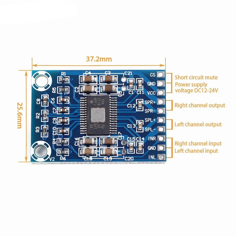 Custom 2*50W Tpa3116d2 2 Channel Mini Digital Stereo Amplifier Class D Micro Power Amplifier Ultra-thin Small Stereo Amp pcb assembly Manufacturer