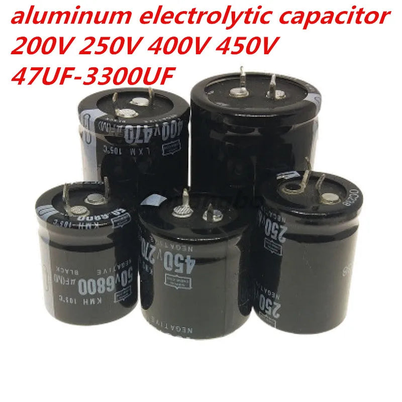 Custom 2/PCS 200V 250V 400V 450V Aluminum Electrolytic Capacitor 47 68 82 100 120 150 180 220 270 330 390 470 560 680 1000 2200 3300UF Manufacturer