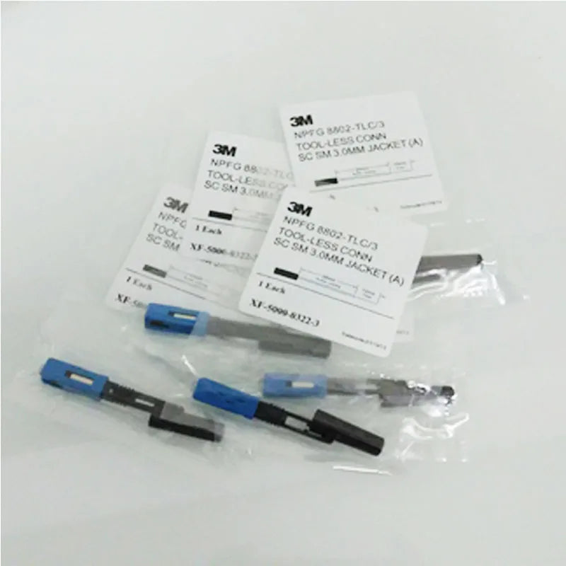 Custom 100PCS 3M 8802-TLC/3 SC/upc single-mode fiber optic quick connector 3M SC UPC 3.0 FTTH Fiber Optic Fast Connector Manufacturer