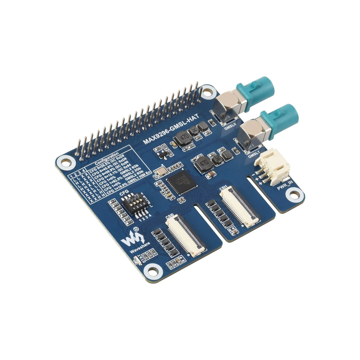2-Channel PI5 GMSL Camera HAT Expansion Board Adapter for RasPi Raspberry Pi 5 Projects 1GB 4GB 16GB RAM Accessories