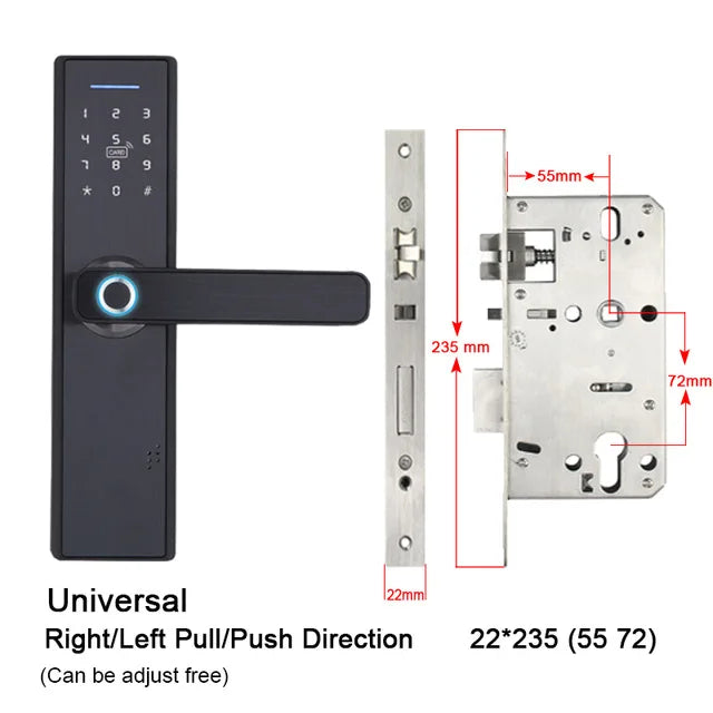 Custom Home Electronic Electric Tuya APP Wifi Smart Lock,Digital Biometric Fingerprint Door Lock  password IC Manufacturer