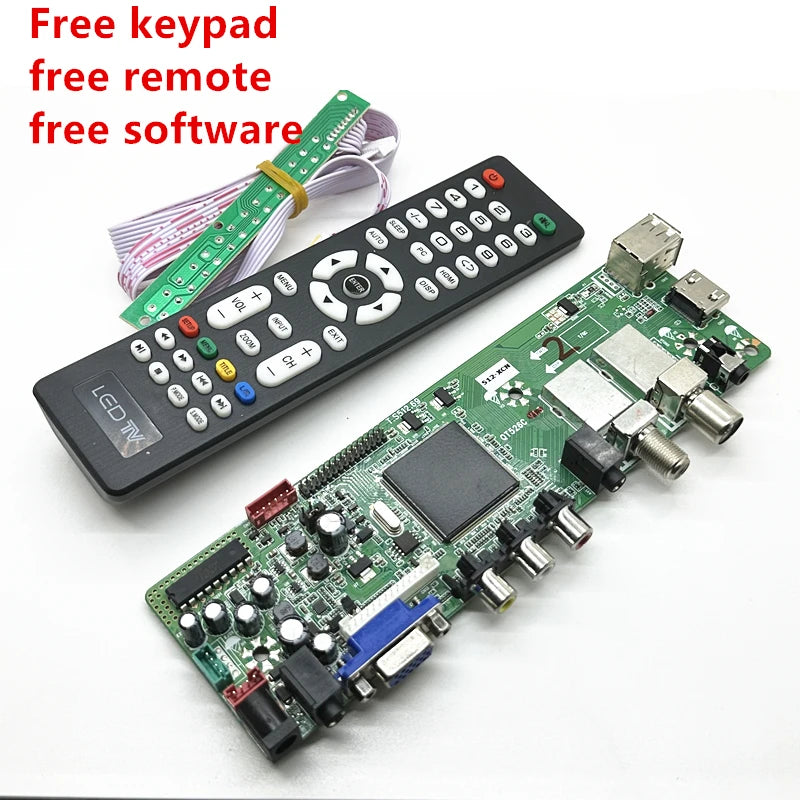 Custom New qt526c TV motherboard presents remote control, key board, firmware, supports DVB-T2, DVB-S2 Manufacturer