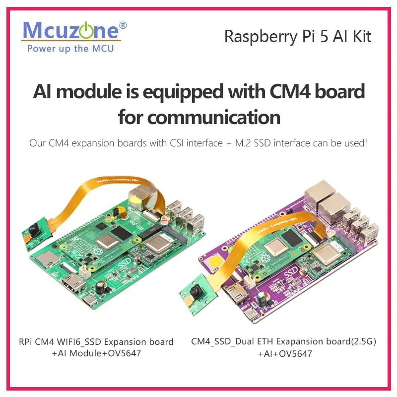 Raspberry Pi 5 AI HAT Kit,PCIe to NVME SSD HAT,support 2242,2230, Artificial intel ligenceHailo-8L AI for RPi5 Custom